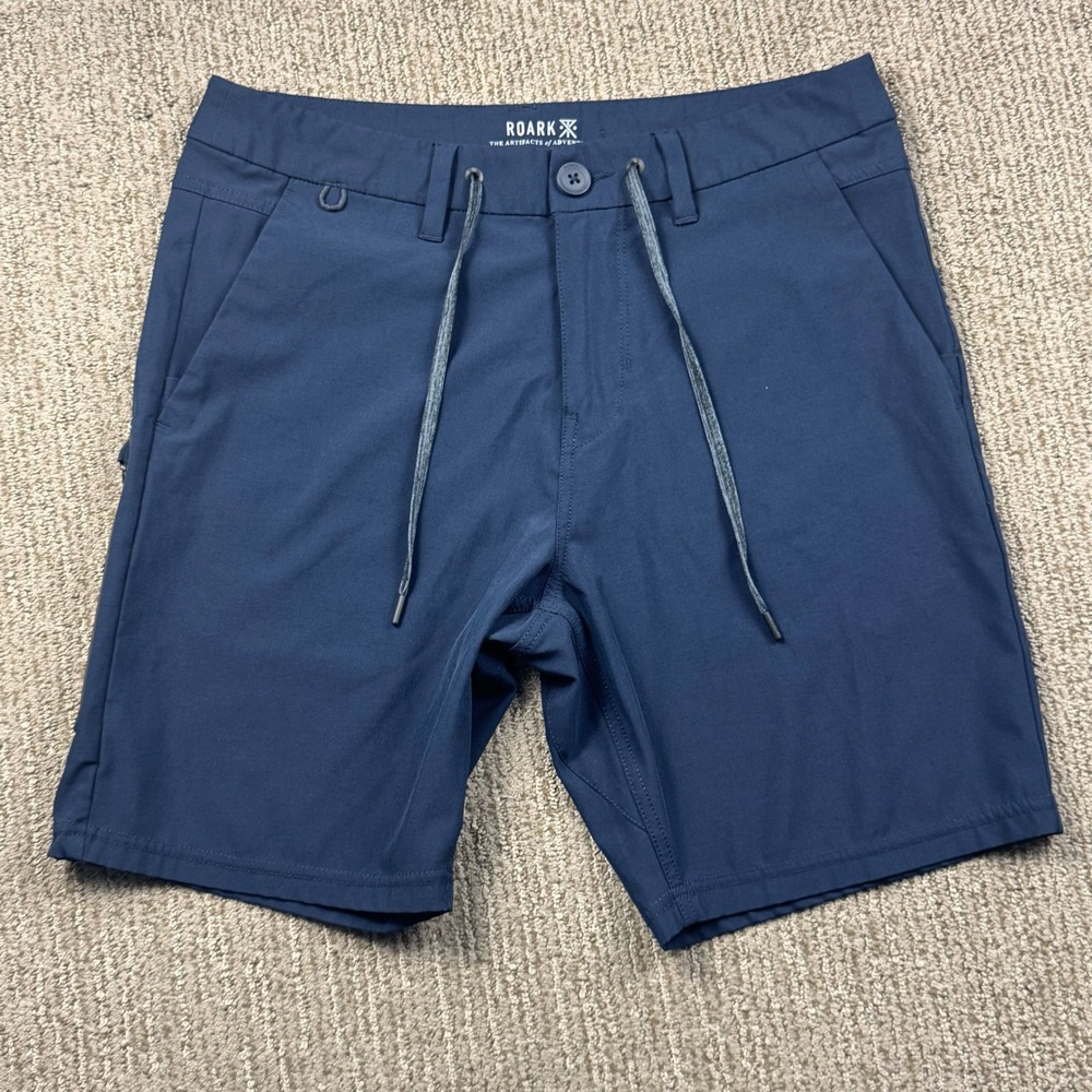 Roark Artifacts of Adventure Mens Navy Blue Hybrid Shorts Size 30 Stretch Hiking